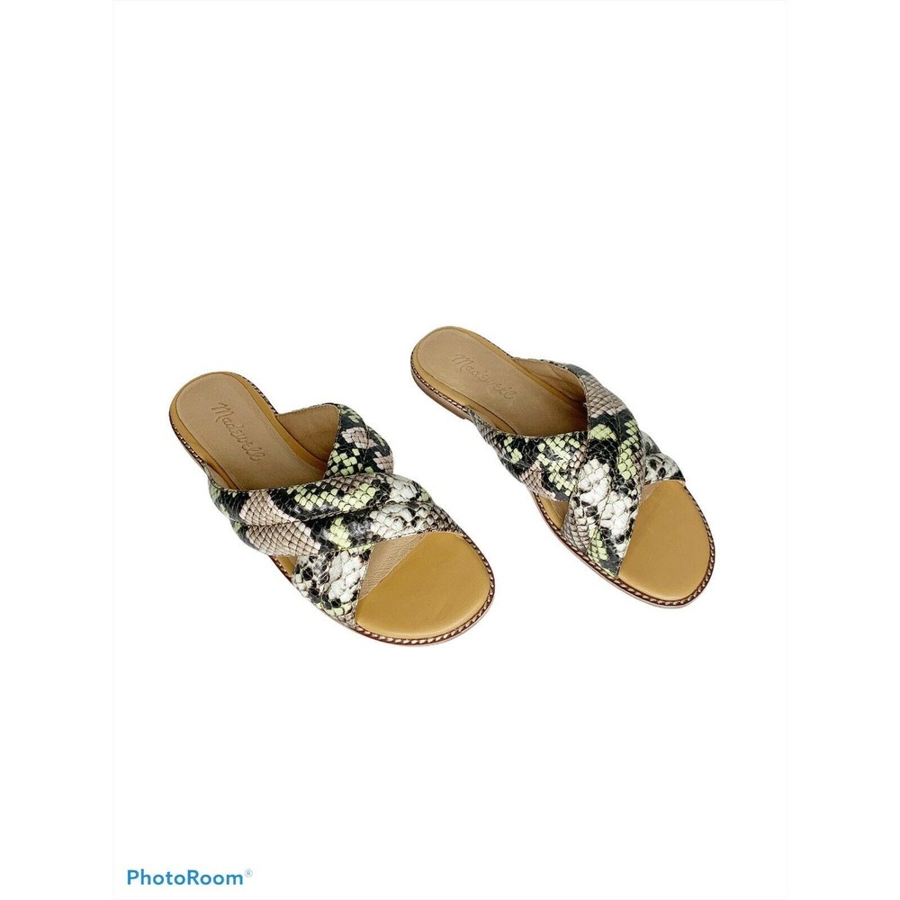 Madewell The Skyler Slide Snake embossed sandal size 6.5 NEW